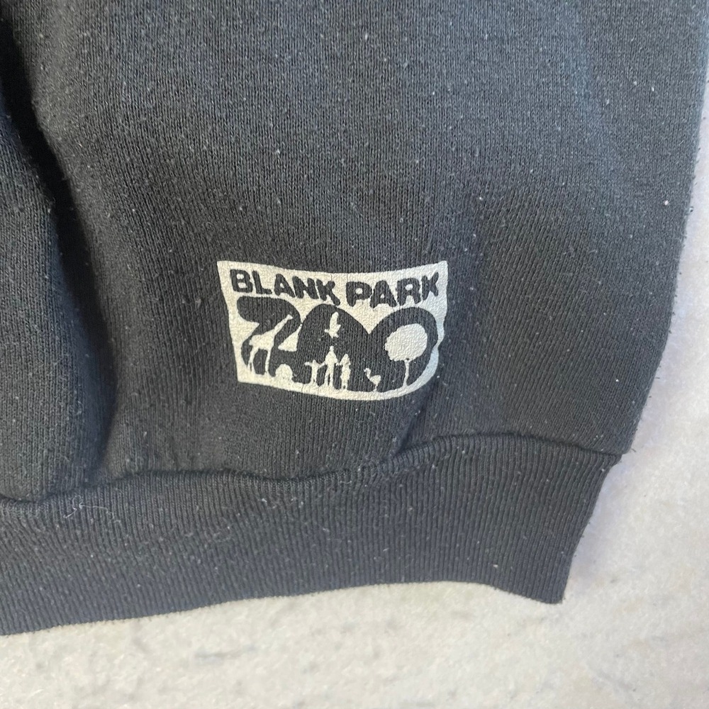 Vintage Sweatshirt Mens XL Black Night Eyes Blank Park Zoo Vintage 90s - Picture 4 of 7